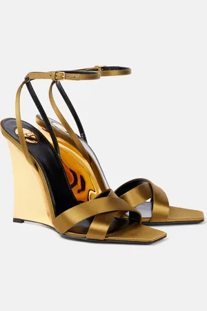 Saint Laurent Lucienne satin wedge sandals
