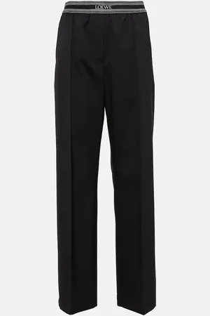 Loewe Logo-jacquard wool wide-leg pants