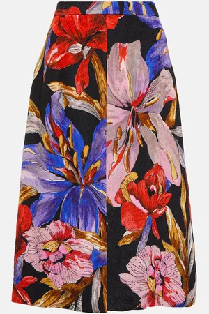 DRIES VAN NOTEN Floral midi skirt