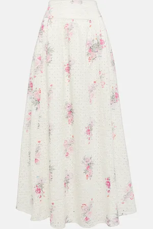 LOVESHACKFANCY Aventi floral cotton maxi skirt