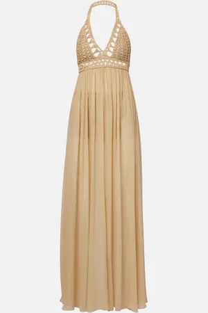 Elie saab Crochet cotton and silk maxi dress