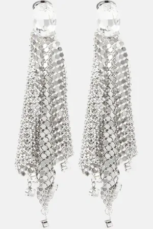 Paco rabanne Crystal-embellished chainmail earrings