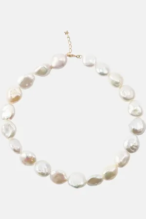 Mateo 14kt gold necklace with pearls