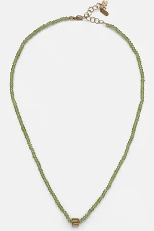 Suzanne Kalan Infinite 18kt gold beaded necklace with peridots