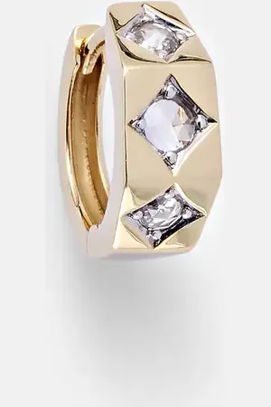 Marie Lichtenberg Ecrou Small 18kt single hoop earring with diamonds