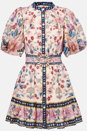 Farm Rio Superbloom Tapestry cotton-blend minidress