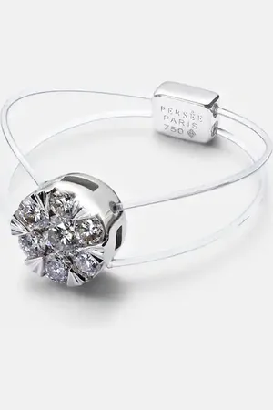 PERSÉE Floating 18kt white gold ring with diamond