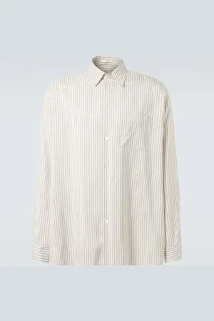 The Row Feme striped silk shirt
