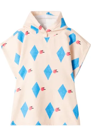 Jelly Mallow Diamond Bird printed terry poncho