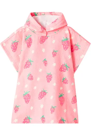 Jelly Mallow Strawberry cotton-blend terry poncho