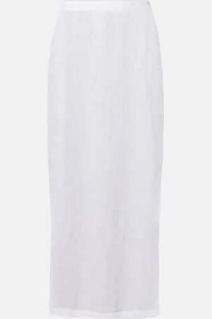 WARDROBE.NYC Sheer lace midi skirt