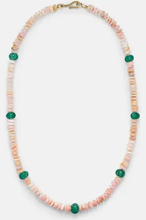 Ileana Makri 9kt beaded necklace with opals and jade