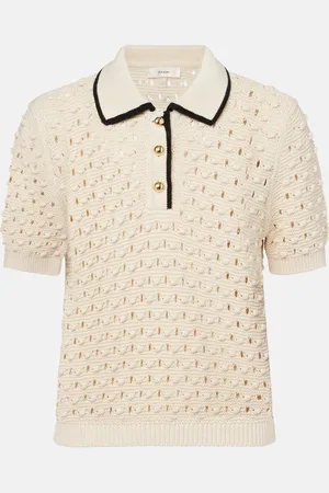 Frame Bauble pointelle cotton polo shirt