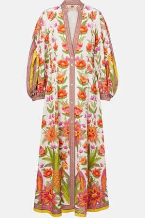 Farm Rio Ararais linen-blend maxi dress