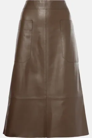 Joseph Blomfield leather midi skirt