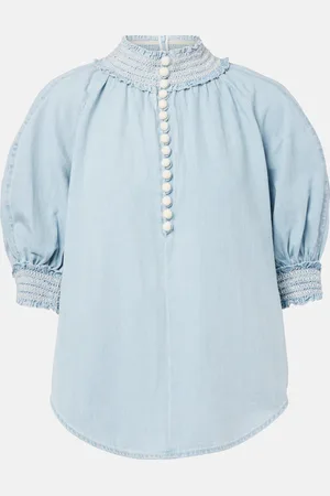 ZIMMERMANN Ascension balloon-sleeve denim blouse