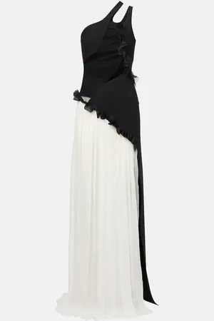 Nensi Dojaka Semi-sheer asymmetric maxi dress