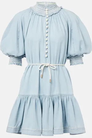 ZIMMERMANN Ascension ruffled denim minidress