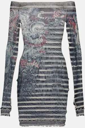 Jean Paul Gaultier Tattoo Collection mesh minidress