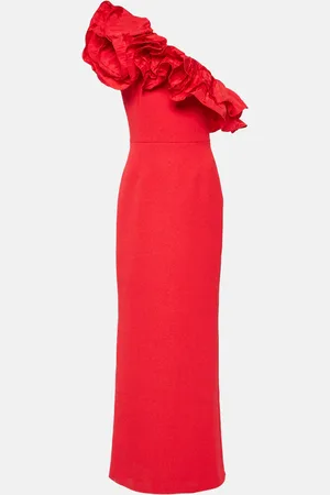 Rebecca Vallance Chiara ruffled one-shoulder crÃªpe gown