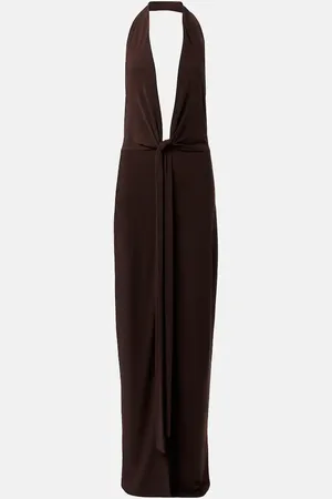 Norma Kamali Halterneck jersey maxi dress