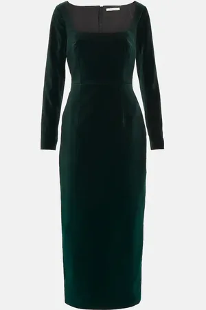 EMILIA WICKSTEAD Nyla cotton velvet midi dress