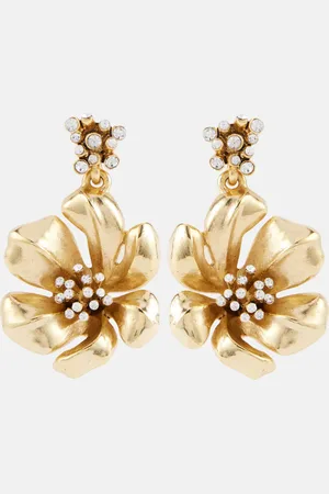 Oscar de la Renta Flower embellished drop earrings