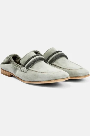 Brunello Cucinelli Embellished suede loafers