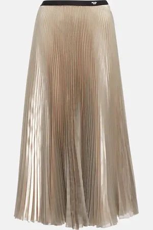 Prada Pleated voile midi skirt