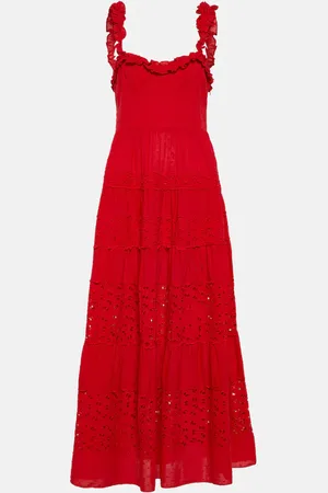 RIXO London Evander openwork cotton midi dress
