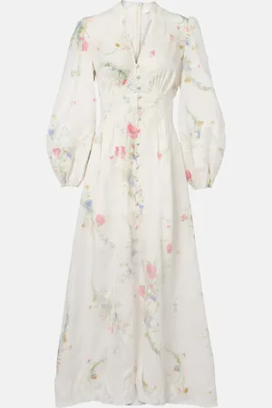 ZIMMERMANN Lucky floral linen lace midi dress
