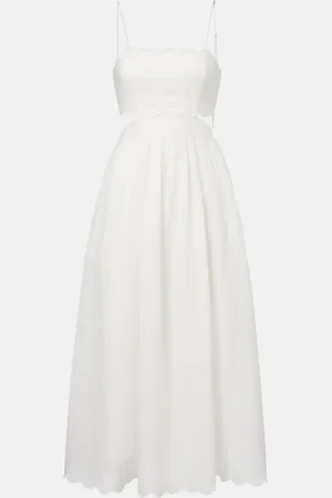 ZIMMERMANN Rhiannon scalloped linen midi dress
