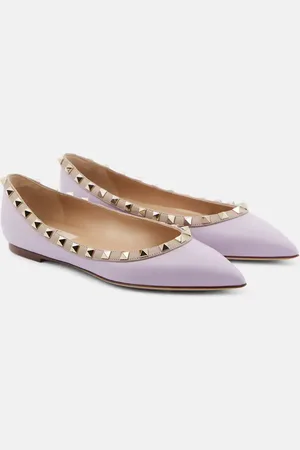 VALENTINO GARAVANI Rockstud leather ballet flats