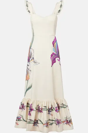 La DoubleJ Gingerbread floral cotton-blend midi dress