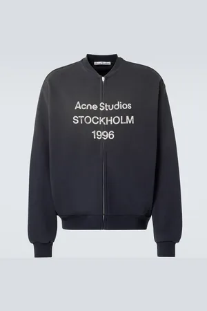 Acne Studios Logo cotton-blend zip-up sweatshirt