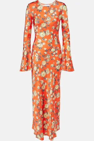 Ganni Floral satin maxi dress