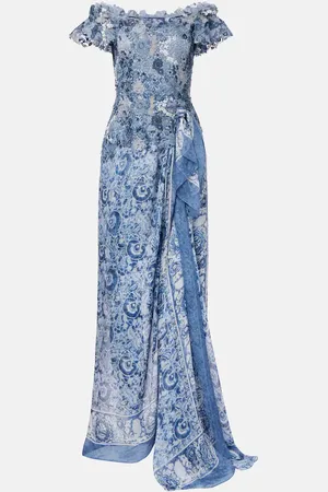 Ralph Lauren Ivanna floral off-shoulder silk midi dress