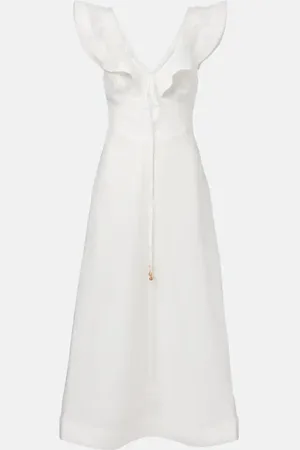 ZIMMERMANN Rhiannon ruffled linen midi dress