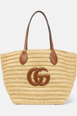 Gucci Summer Large leather-trimmed tote bag