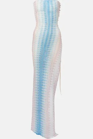Missoni Zig Zag semi-sheer strapless maxi dress