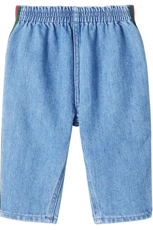 Gucci Baby Web Stripe denim pants