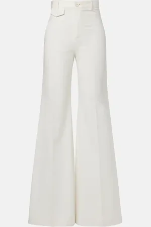 Chloé High-rise cotton canvas flared pants