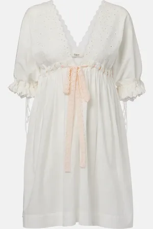 Chloé Broderie anglaise cotton-blend minidress