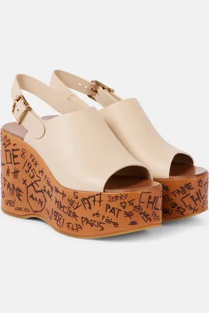Chloé Maxime debossed leather wedges