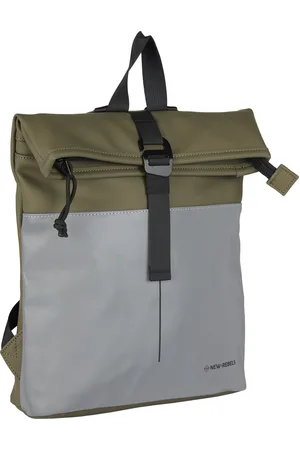NEW REBELS Bowie Los Angeles Olijfgroen 9L Rugtas Rolltop Reflectie Waterafstotend