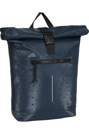 NEW REBELS New York Droplets Rolltop Rugtas Navy Waterafstotend 21 Liter Laptopvak
