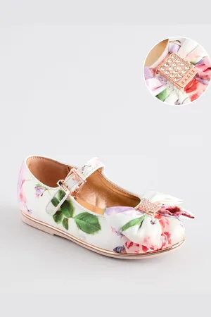 Ted Baker Girls White/Pink Mary Jane Bow Occasion Shoesuk8eu255