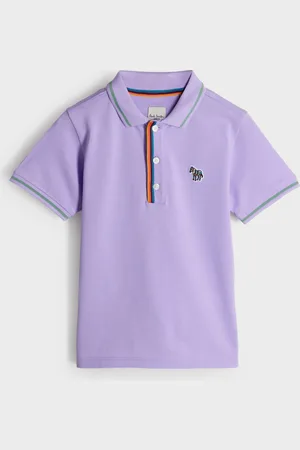 Paul Smith Boys 100% Cotton Short Sleeve Zebra Print Polo Shirt116122cm