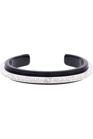 Karen Millen Silver Tone Resin Crystal Cuff Braceleteen