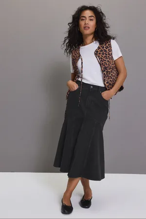 Next 100% Cotton Denim Fishtail Midi Skirt38